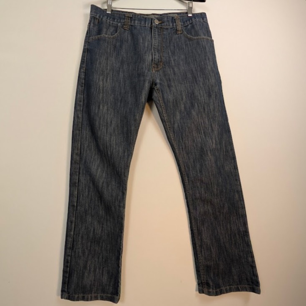 PD&C Mens Slim Straight Jeans 36x29.5 Dark Wash Blue Cotton Blend PD9H30RASLK‎